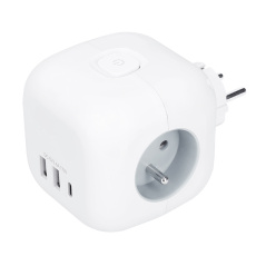 Solight rozbočka kostka, 3x 16A + USB A+C, bílá, vypínač Solight rozbočka kostka, 3x 16A + USB A+C, bílá, vypínač