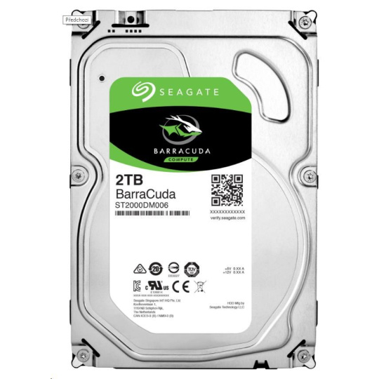 SEAGATE HDD 2TB BARRACUDA, 3.5", SATAIII, 7200 RPM, Cache 256MB