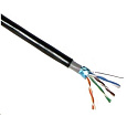 Kábel FTP LYNX Cat5E, drôt, dvojitý vonkajší PE+PVC, čierny, 305 m cievka