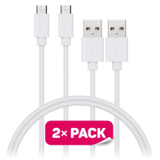 CONNECT IT Wirez Micro USB - USB, biely, 1 m (2 ks v balení) CONNECT IT Wirez Micro USB - USB, biely, 1 m (2 ks v balení)