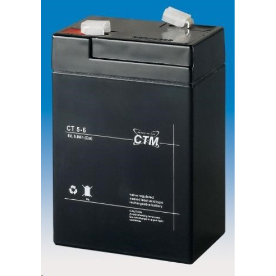 Batéria - CTM CT 6-5 (6V/5Ah - Faston 187), životnosť 5 rokov