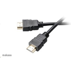 Kábel AKASA HDMI, podpora Ethernetu, rozlíšenie 2K a 4K, pozlátené konektory, 10 m