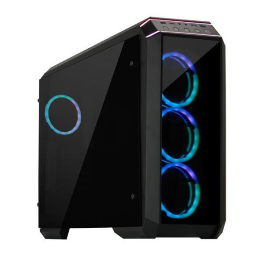 CHIEFTEC Miditower STALLION II, GP-02-OP Black, 4x RGB Rainbow Fan, 2 x USB 3.0/1x USB 2.0, bočné sklo