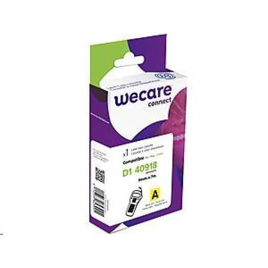 Páska WECARE ARMOR pre DYMO S0720730, čierna/žltá, 9 mm x 7 m