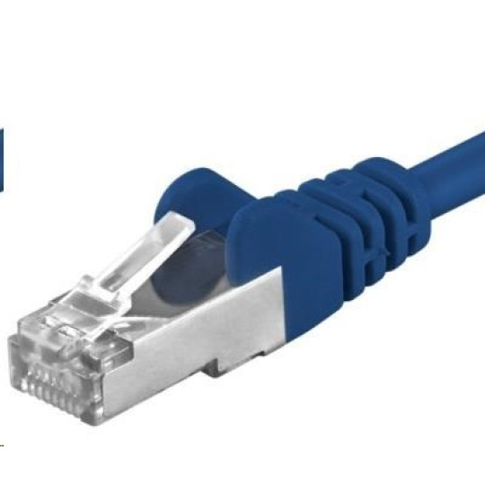 PREMIUMCORD Patch kábel CAT6a S-FTP, RJ45-RJ45, AWG 26/7 0,25m modrý