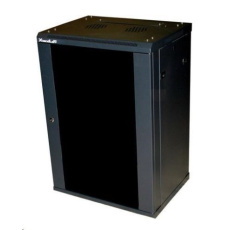 XtendLan 19" nástěnný rozvaděč 15U 600x450, nosnost 60 kg, skleněné kouřové dveře, rozložený, černý XtendLan 19" nástěnný rozvaděč 15U 600x450, nosnost 60 kg, skleněné kouřové dveře, rozložený, černý