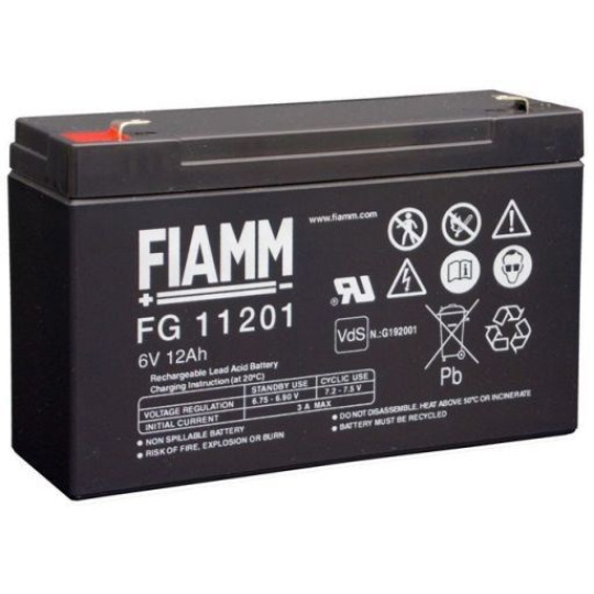 Batéria - Fiamm FG11201 (6V/12,0Ah - Faston 187), životnosť 5 rokov