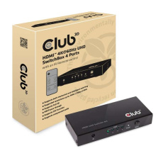 Club3D Video prepínač 4:1 HDMI 2.0 4K60Hz UHD, 4 porty