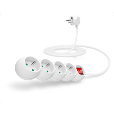 Predlžovací kábel CONNECT IT 230 V, 4 zásuvky, 3 m, s vypínačom (biely) Predlžovací kábel CONNECT IT 230 V, 4 zásuvky, 3 m, s vypínačom (biely)