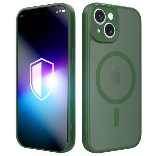 3mk ochranný kryt Misty MagCase Green pro Apple iPhone 15