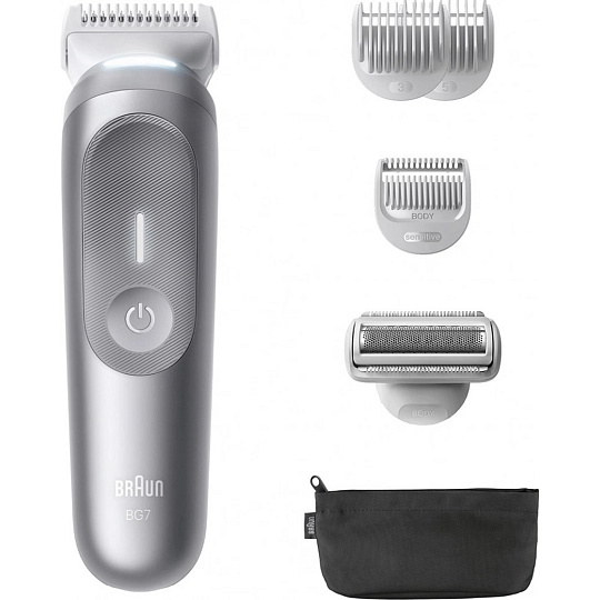 Braun BG7550 tělový zastřihovač, 4 nástavce, 100% omyvatelný, technologie SmoothShave, výdrž 100 min, nerezové čepele Braun BG7550 tělový zastřihovač, 4 nástavce, 100% omyvatelný, technologie SmoothShave, výdrž 100 min, nerezové čepele
