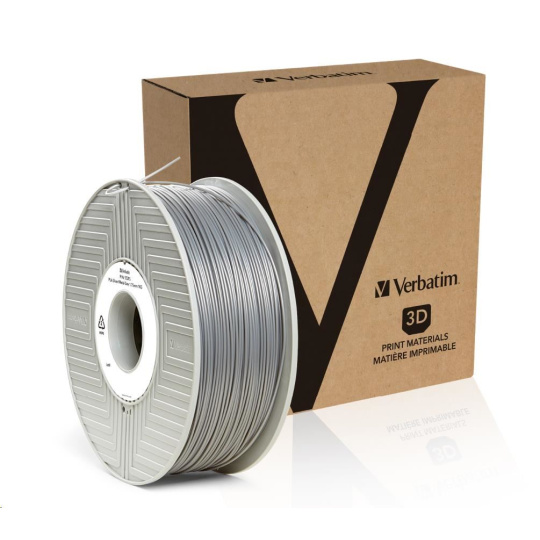 VERBATIM Filament pre 3D tlačiarne PLA 1.75mm, 335m, 1kg strieborná/kovovo sivá (55275)