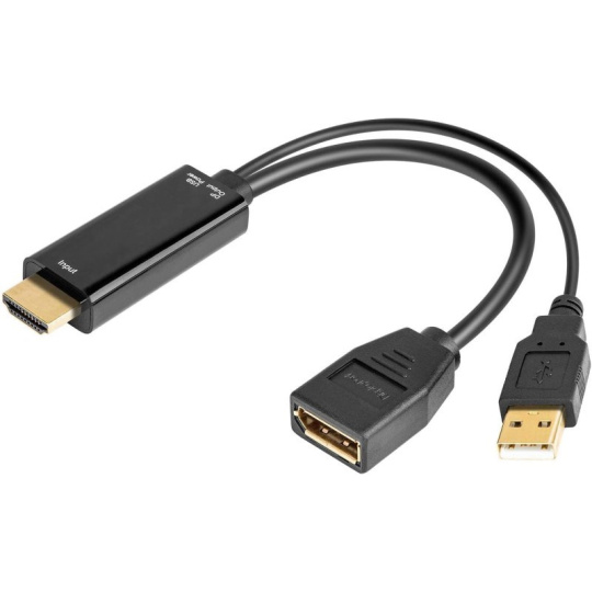 Adaptér PREMIUMCORD HDMI na DisplayPort s napájacím zdrojom