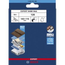 Bosch EXPERT W480 Web 1/4 ruční brusná síť, 115 × 140 mm, G120 Bosch EXPERT W480 Web 1/4 ruční brusná síť, 115 × 140 mm, G120