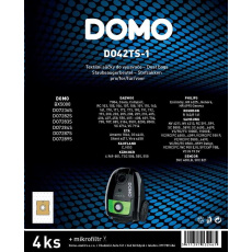 Domo DO42TS-1 Sada text. sáčků do vysavače 2-3l, 4ks Domo DO42TS-1 Sada text. sáčků do vysavače 2-3l, 4ks