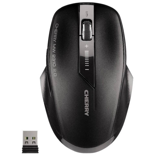 Myš CHERRY MW 2310 2.0, USB, bezdrôtový, mini USB prijímač, čierny