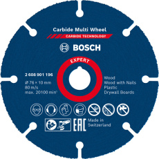 Bosch víceúčelový řezný kotouč EXPERT Carbide Multi Wheel 76 mm, 10 mm Bosch víceúčelový řezný kotouč EXPERT Carbide Multi Wheel 76 mm, 10 mm