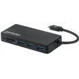 MANHATTAN USB-C Hub 3-port USB 3.2 Gen 1 Hub se čtečkou karet