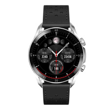 Garett Smartwatch V10 Silver-black leather