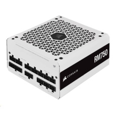 Napájací zdroj CORSAIR, RM750-80 PLUS Gold (ATX, 750W, modulárny), biely