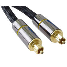 PremiumCord optický audio kábel Toslink, OD:7 mm, zlaté kovové prevedenie + nylon, 0.5m PremiumCord optický audio kábel Toslink, OD:7 mm, zlaté kovové prevedenie + nylon, 0.5m