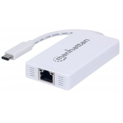 MANHATTAN Type-C to 3-Port USB 3.0 Hub with Gigabit Network Adapter