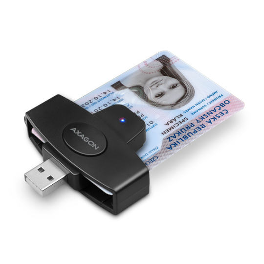 AXAGON CRE-SM5, USB externá čítačka kontaktných kariet PocketReader ID card (eObčanka)