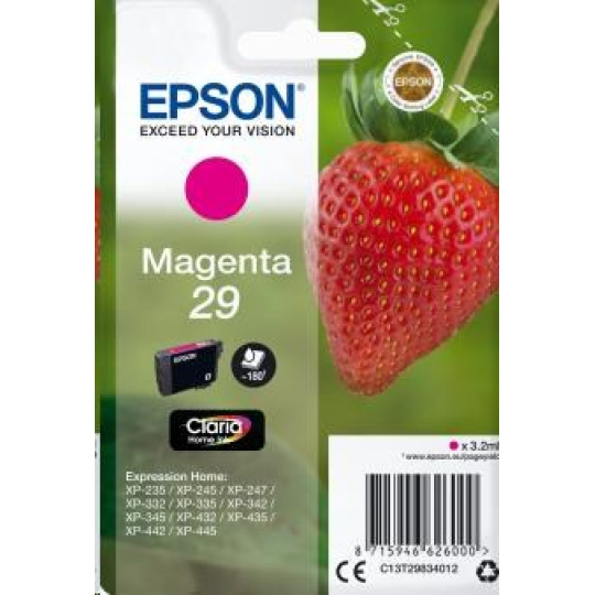 Atramentová tyčinka EPSON Singlepack "Strawberry" Magenta 29 Claria Home Ink