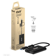 Club3D adaptér USB Gen1 Type-C/-A na duálny HDMI (4K/30Hz) / VGA (1080/60Hz) Club3D adaptér USB Gen1 Type-C/-A na duálny HDMI (4K/30Hz) / VGA (1080/60Hz)