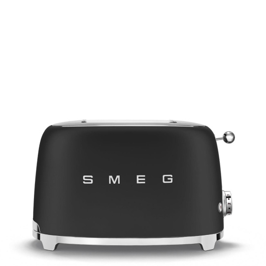 Smeg TSF01BLMEU toustovač / topinkovač, 2 toasty, 6 úrovní opékání, zásuvka na drobky, styl. 50. let, matně černá Smeg TSF01BLMEU toustovač / topinkovač, 2 toasty, 6 úrovní opékání, zásuvka na drobky, styl. 50. let, matně černá