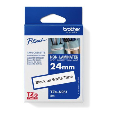 BROTHER TZEN251 - 24 mm široká kazeta TZ, nelaminovaná TZE-251, biele/čierne písmo BROTHER TZEN251 - 24 mm široká kazeta TZ, nelaminovaná TZE-251, biele/čierne písmo