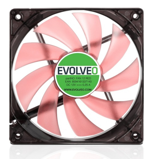 EVOLVEO 12L1RD ventilátor 120mm, 4 LED červené, 3pin