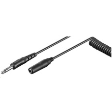 PREMIUMCORD Audio Jack 6,3mm M/F špirálový predlžovací kábel 1m - 5m PREMIUMCORD Audio Jack 6,3mm M/F špirálový predlžovací kábel 1m - 5m