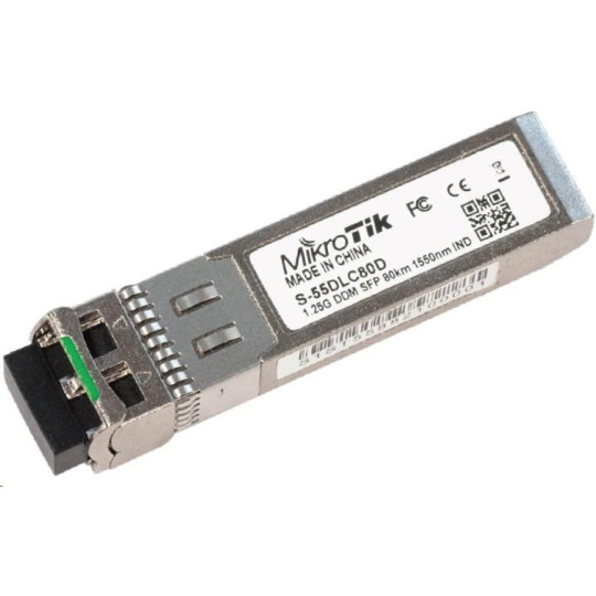 Mikrotik SFP (miniGBIC) modul S-55DLC80D, SM, 80km, 1.25G, 1550 nm, LC duplex