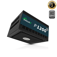 EVOLVEO P1200 zdroj 1200W, 80+ PLATINUM, ATX 3.1, aPFC, 140 mm ventilátor, 3 roky záruka, černý
