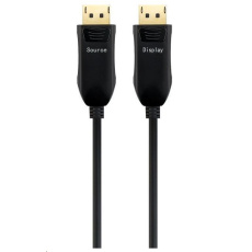 PREMIUMCORD Optický DisplayPort 1.4 pripojovací kábel M/M, pozlátený konektor. 15m