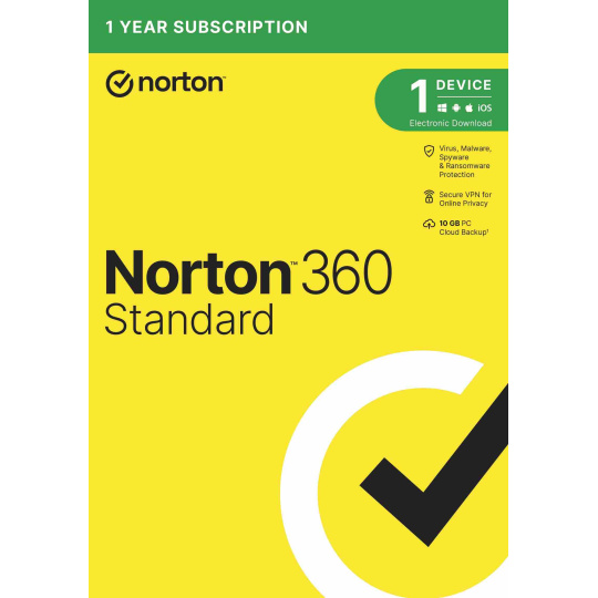 NORTON 360 STANDARD 10 GB + VPN 1 používateľ pre 1 zariadenie na 1 rok ESD