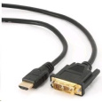 GEMBIRD HDMI - DVI 3 m kábel (M/M, DVI-D, Single Link, pozlátené kontakty, tienený)