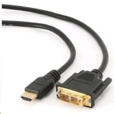GEMBIRD HDMI - DVI 3 m kábel (M/M, DVI-D, Single Link, pozlátené kontakty, tienený)