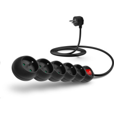 Predlžovací kábel CONNECT IT 230 V, 5 zásuviek, 2 m, s vypínačom (čierny) Predlžovací kábel CONNECT IT 230 V, 5 zásuviek, 2 m, s vypínačom (čierny)