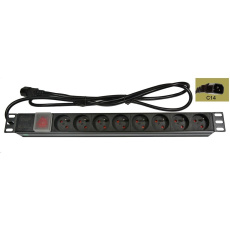 BAZAR - 19" rozvodný panel LEXI-Net 8x230V, ČSN, vypínač, indikátor napětí, kabel 1,8m, 1U, přívodní kabel pro UPS-obal BAZAR - 19" rozvodný panel LEXI-Net 8x230V, ČSN, vypínač, indikátor napětí, kabel 1,8m, 1U, přívodní kabel pro UPS-obal