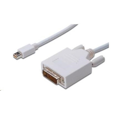 PREMIUMCORD Mini DisplayPort - DVI kábel 1 m, biely