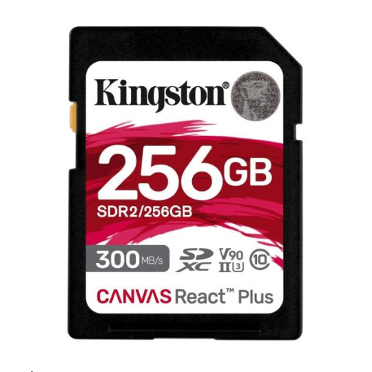 Kingston 256GB Canvas React Plus SDXC UHS-II 300R/260W U3 V90 pre Full HD/4K/8K