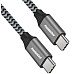 Kábel PREMIUMCORD USB-C M/M, 100W 20V/5A 480Mbps bavlnené opletenie, 2m