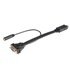 Kábel AKASA HDMI na VGA, s audio káblom, 20 cm, čierny Kábel AKASA HDMI na VGA, s audio káblom, 20 cm, čierny