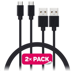 CONNECT IT Wirez Micro USB - USB, čierny, 1 m (2 ks v balení) CONNECT IT Wirez Micro USB - USB, čierny, 1 m (2 ks v balení)