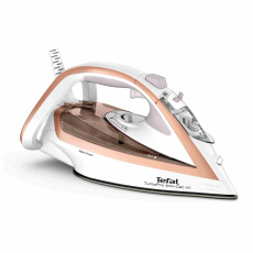 Tefal FV5697E1 TurboPro Anti-Calc napařovací žehlička, 3000 W, automatické vypínání, anti-drip, bílá a měděná Tefal FV5697E1 TurboPro Anti-Calc napařovací žehlička, 3000 W, automatické vypínání, anti-drip, bílá a měděná