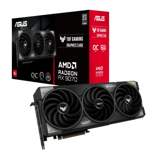 ASUS VGA AMD Radeon RX 9070 TUF GAMING OC 16GB, RX 9070, 16GB GDDR6, 3xDP, 1xHDMI
