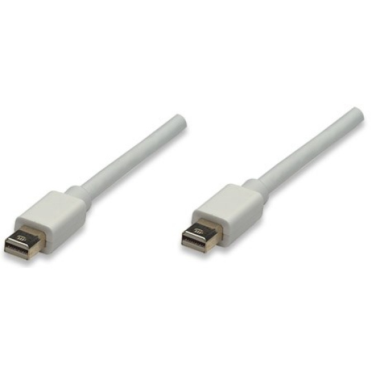 MANHATTAN Mini DisplayPort kábel, samec na samca, 1 m, biely