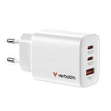 VERBATIM GaN Nabíječka Essentials 65W, 2xUSB-C, 1xUSB-A, bílá VERBATIM GaN Nabíječka Essentials 65W, 2xUSB-C, 1xUSB-A, bílá